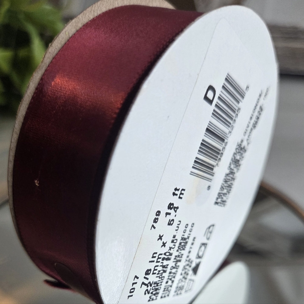 Burgundy Satin Ribbon 🎁 Berwick Offray Craft & Gift Wrap Ribbon 7/8" x 18ft